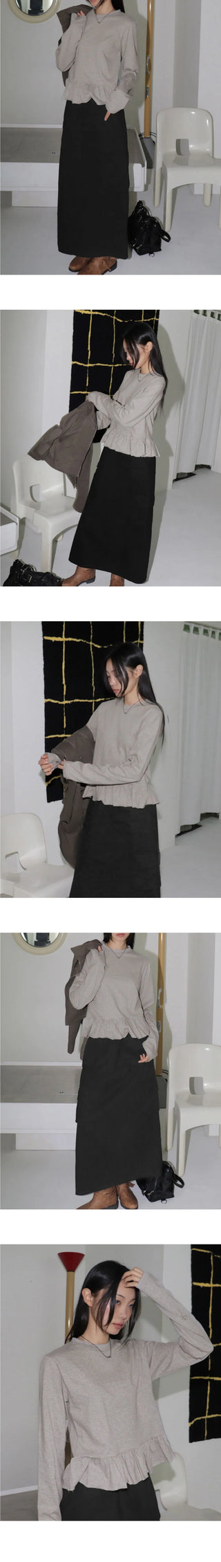 Weden Zuri Banding Cotton Cargo Long Skirt