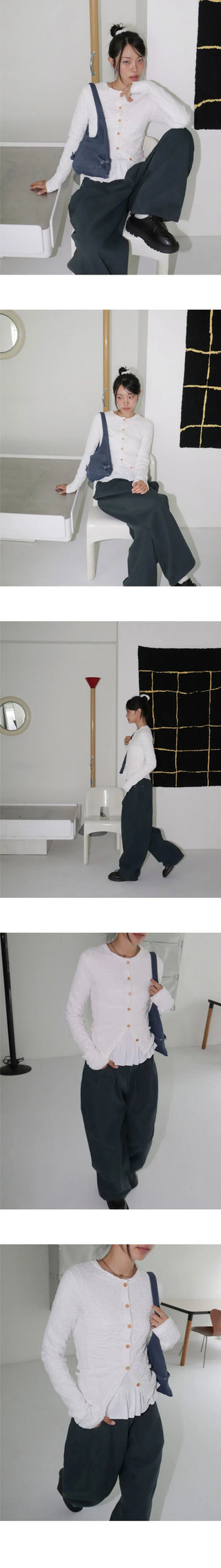 Dipping to pin tuck maxi wide pants