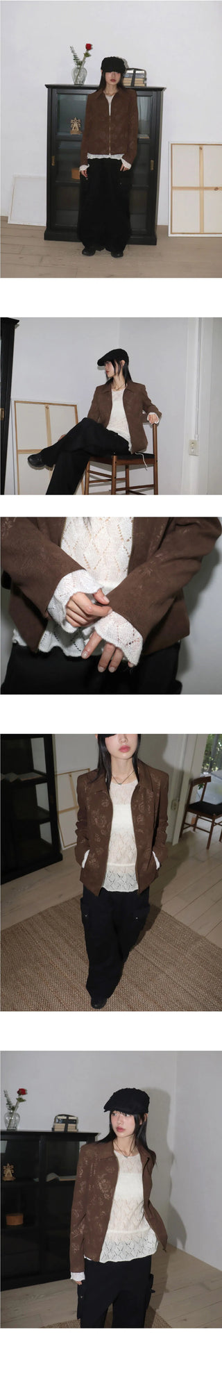Daan Alpaca Wool Punching Frill Strap Knitwear