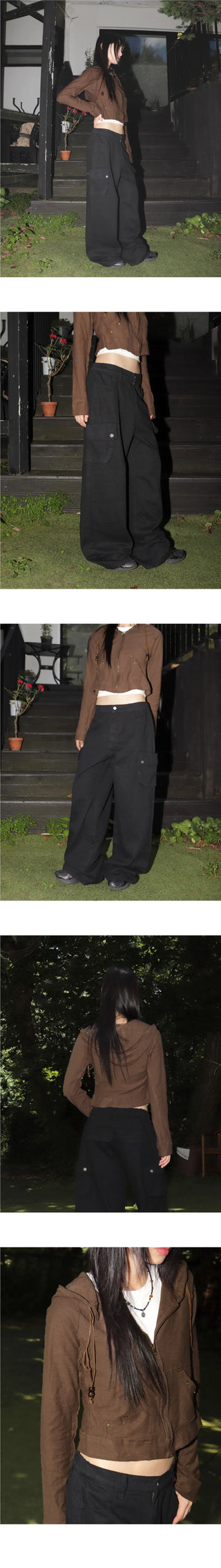 HAUVE BACKCUBE CARGO POCKET WIDE COTTON PANTS