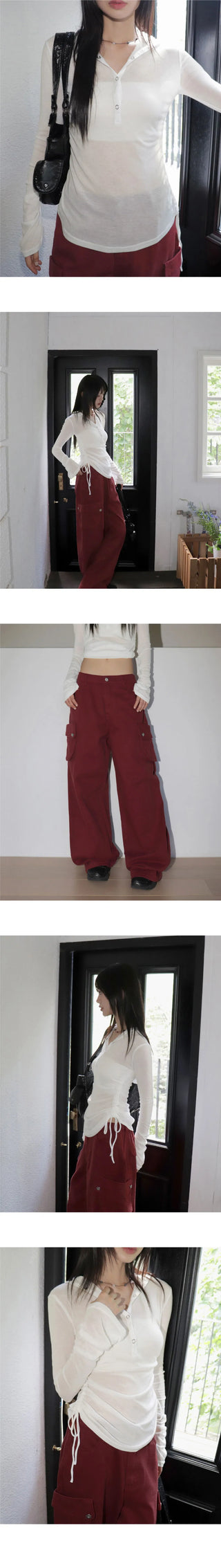 HAUVE BACKCUBE CARGO POCKET WIDE COTTON PANTS