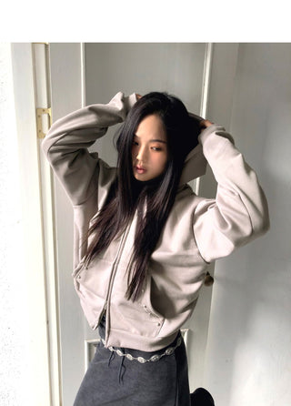 Makin Stud Two-Way Fleece Fleece-lined Zip-Up