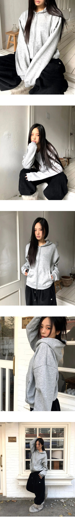 Makin Stud Two-Way Fleece Fleece-lined Zip-Up