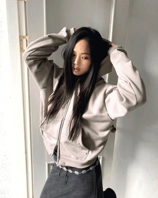 Makin Stud Two-Way Fleece Fleece-lined Zip-Up