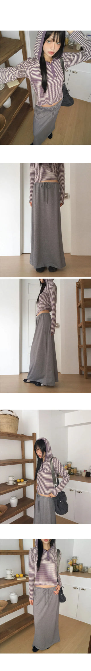 Bondis Strap Cotton Long Skirt