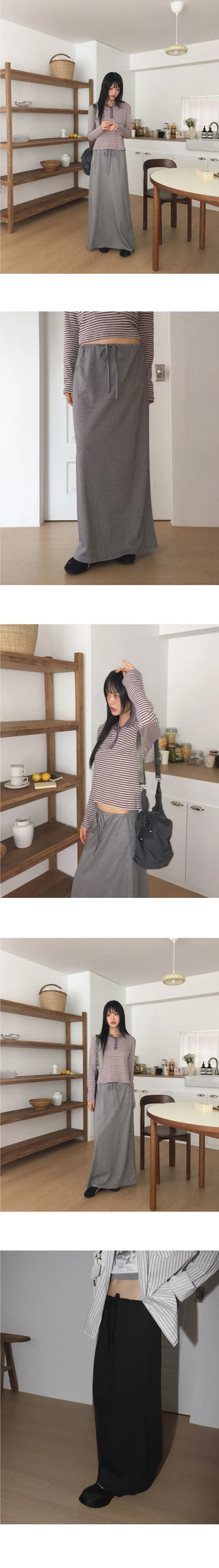 Bondis Strap Cotton Long Skirt