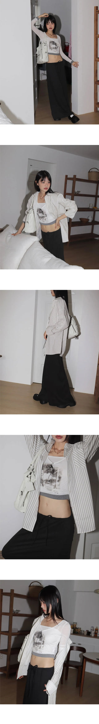 Bondis Strap Cotton Long Skirt