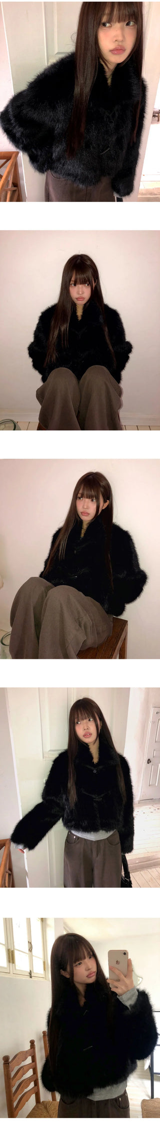 Naru Tteokbokki Button Fur Short Jacket
