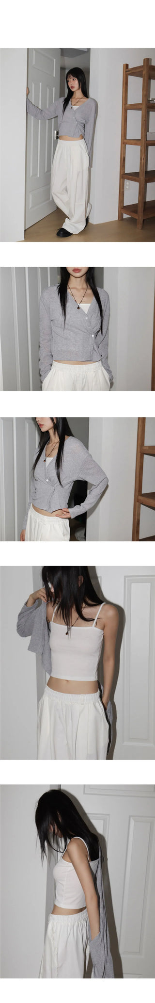 Rover Two Way Unbalanced Wrap Bubble Knitwear Cardigan