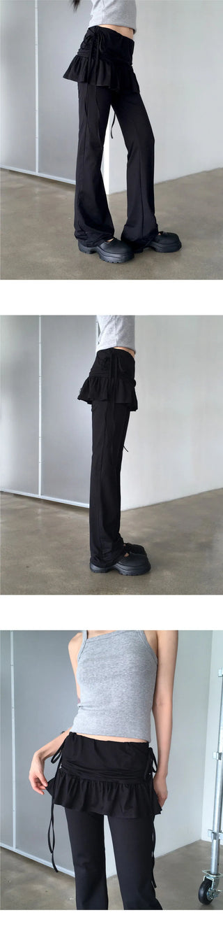 Pinsch Culotte Flare String Skirt Flared Pants