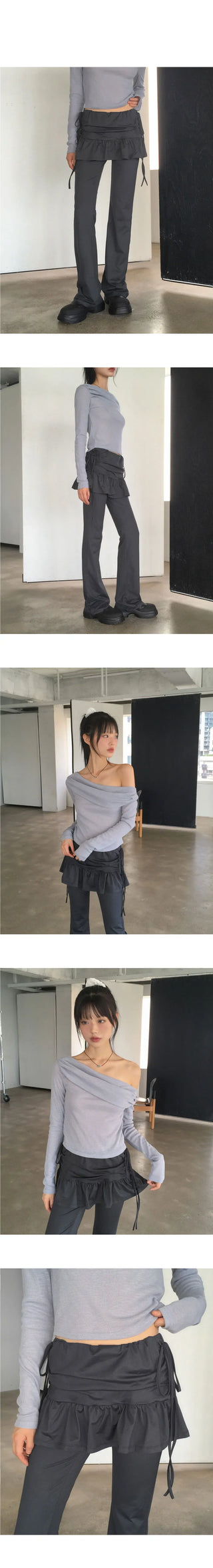 Pinsch Culotte Flare String Skirt Flared Pants