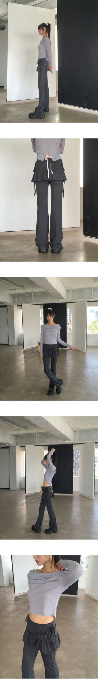 Pinsch Culotte Flare String Skirt Flared Pants