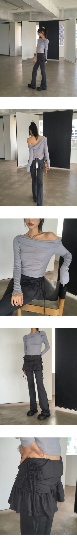 Pinsch Culotte Flare String Skirt Flared Pants