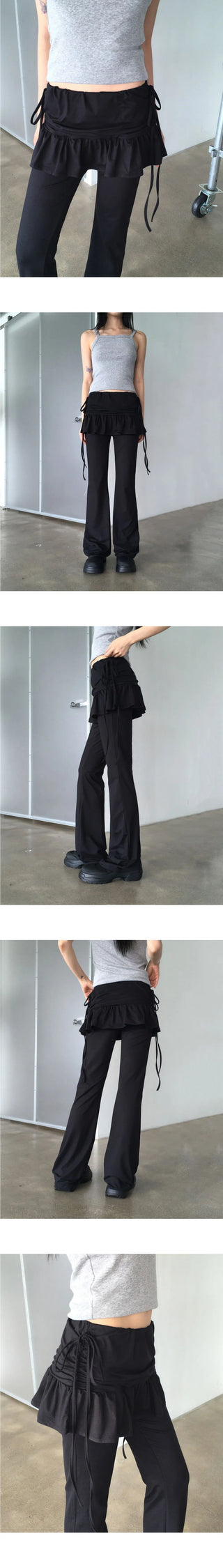 Pinsch Culotte Flare String Skirt Flared Pants