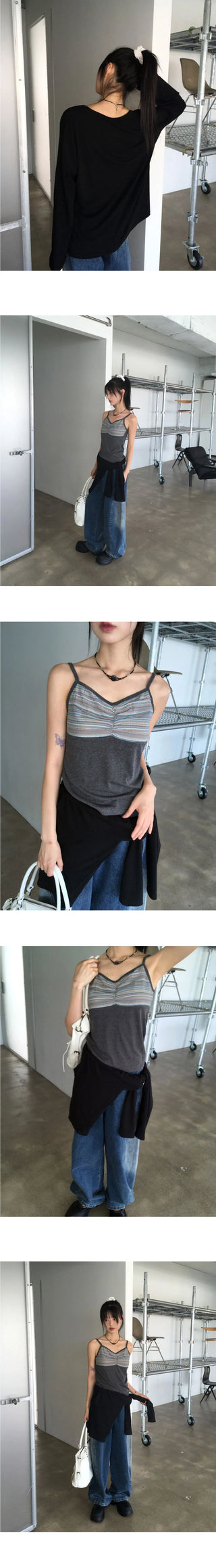 Tier V-Neck Loose-fit long cardigan