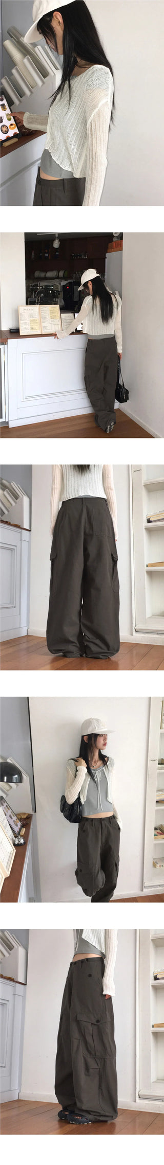 Turby Vintage Big Cargo Pocket Bijou Wide Pants