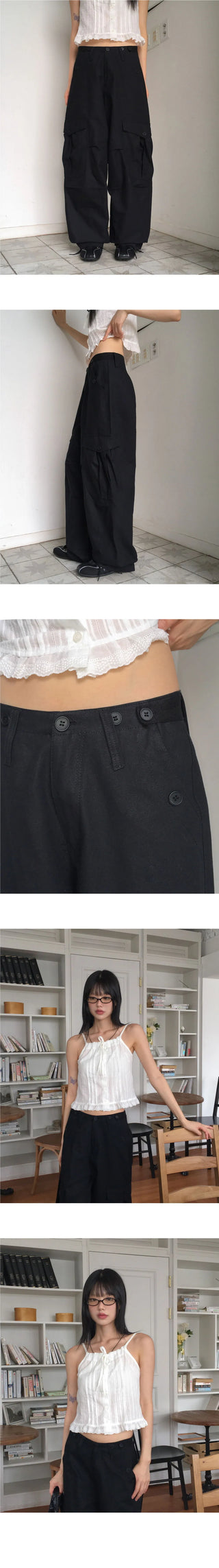 Turby Vintage Big Cargo Pocket Bijou Wide Pants