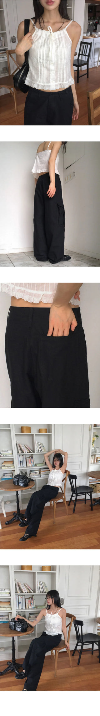 Turby Vintage Big Cargo Pocket Bijou Wide Pants