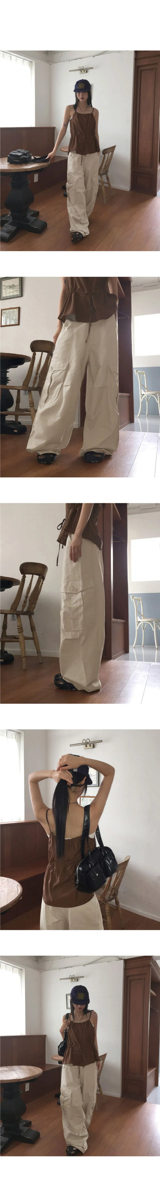 Turby Vintage Big Cargo Pocket Bijou Wide Pants
