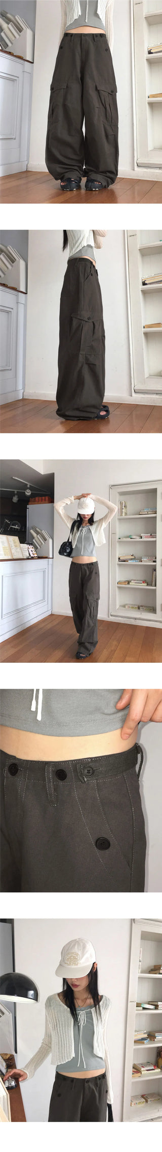 Turby Vintage Big Cargo Pocket Bijou Wide Pants