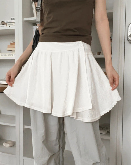 Lenka wrap button mini skirt