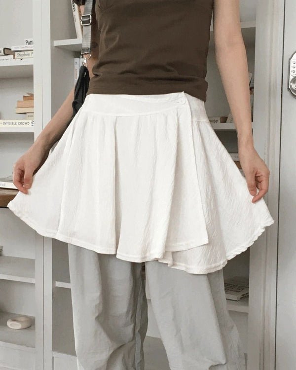 Lenka wrap button mini skirt