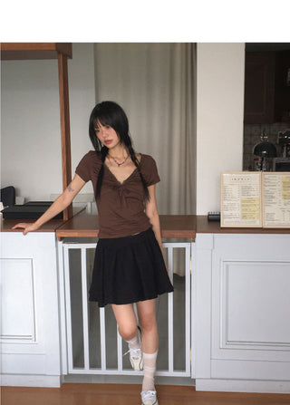 Lenka wrap button mini skirt