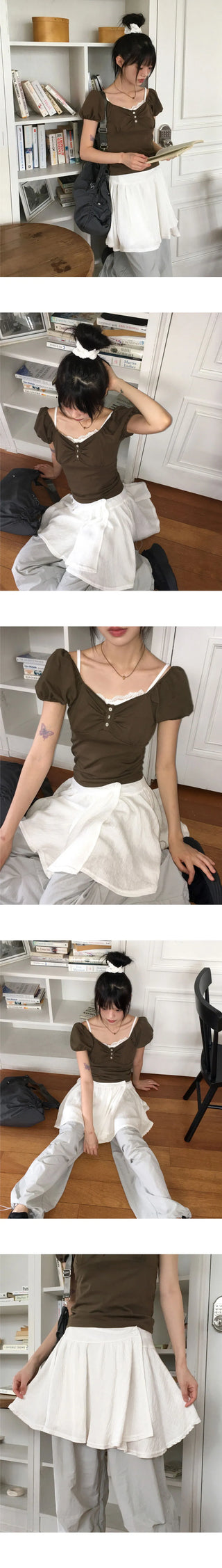 Lenka wrap button mini skirt