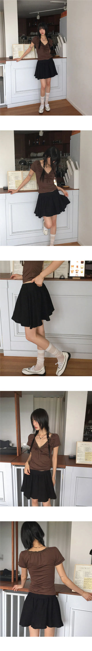 Lenka wrap button mini skirt