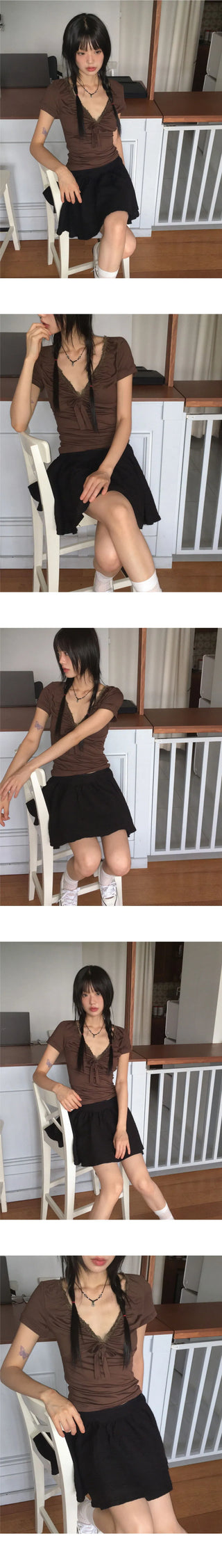 Lenka wrap button mini skirt