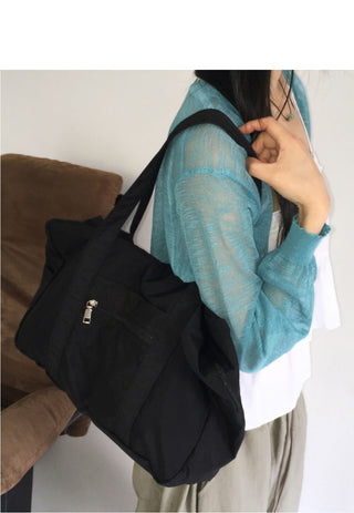 Conin Nylon Zipper Big Shoulder Bag