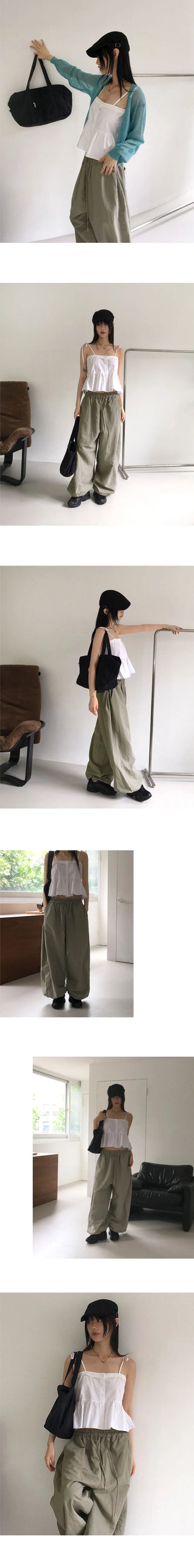 Psun Lace Cancan Ribbon Strap Sleeveless Blouse