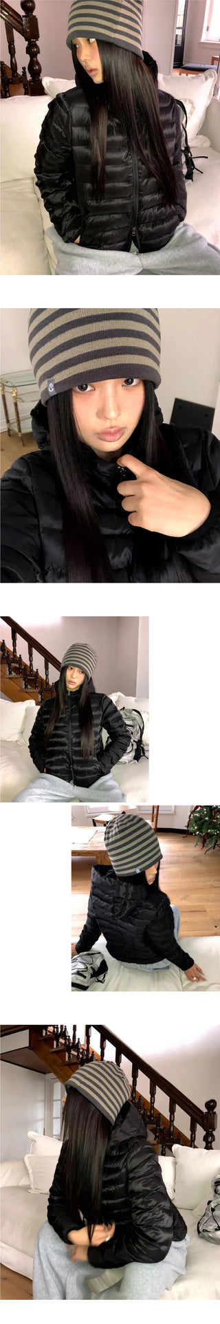 Cora Nylon Two-Way Hooded Zip-Up Lightweight Padding