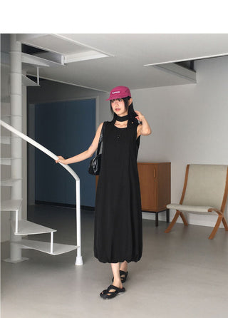 Tells Nylon Balloon Sleeveless Dress