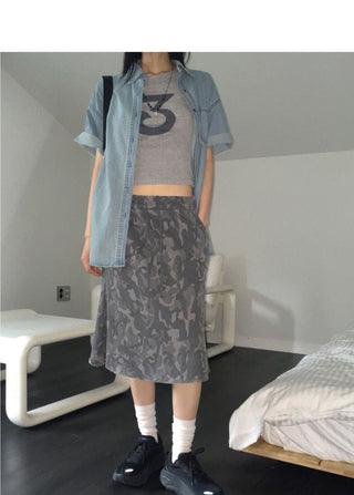 Talking Camo Military Zuri Midi Skirt