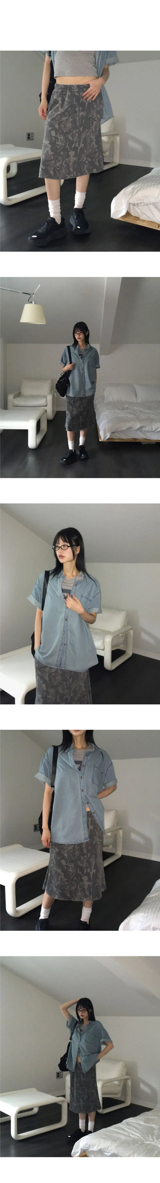 Talking Camo Military Zuri Midi Skirt