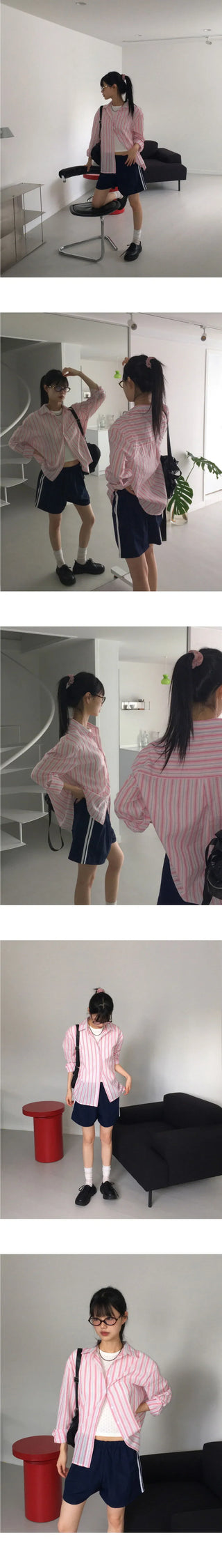 Fuchsia Nylon Track 3-Piece Shorts Pants