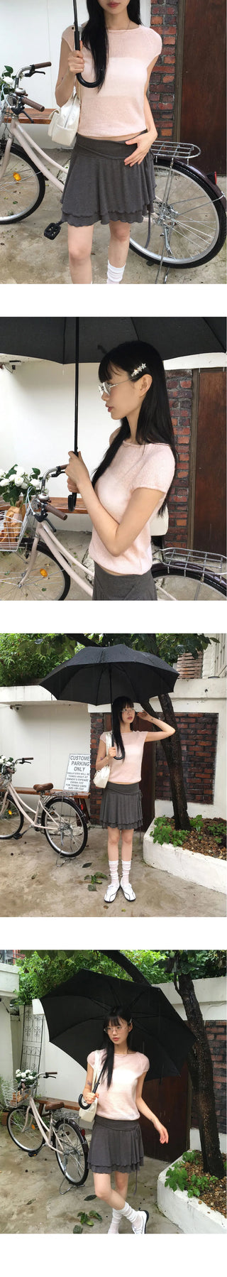 Ringdi Glossy Two Pocket Nylon Shoulder Bag