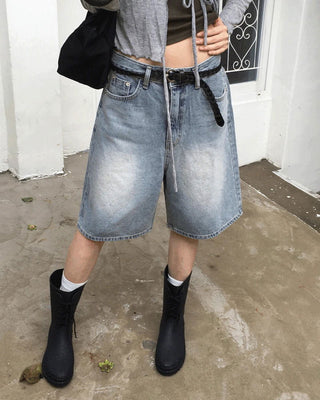 Senpo Faded 5-part Bermuda Denim Pants