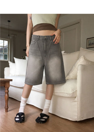 Senpo Faded 5-part Bermuda Denim Pants