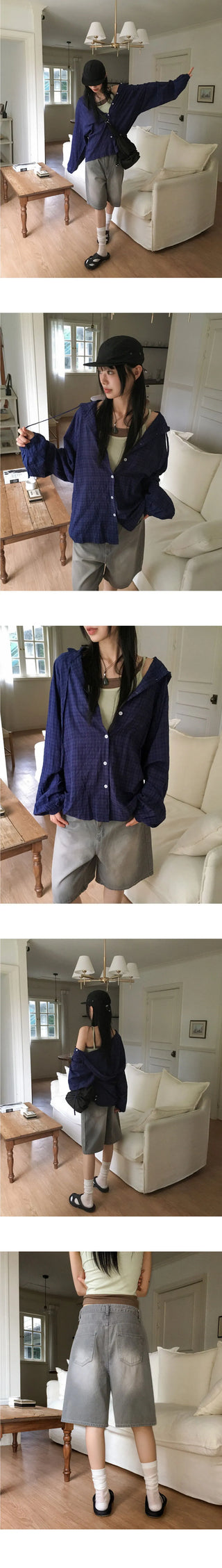 Senpo Faded 5-part Bermuda Denim Pants