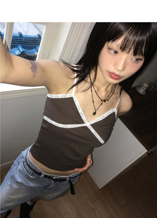 Hapon Ribbed Lace Sleeveless top
