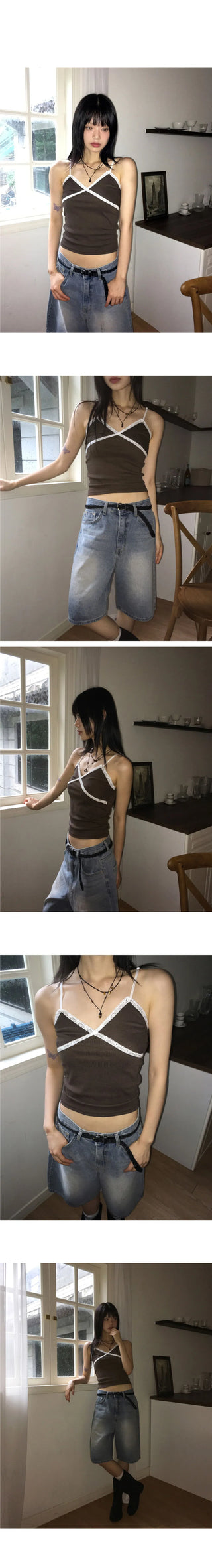 Hapon Ribbed Lace Sleeveless top