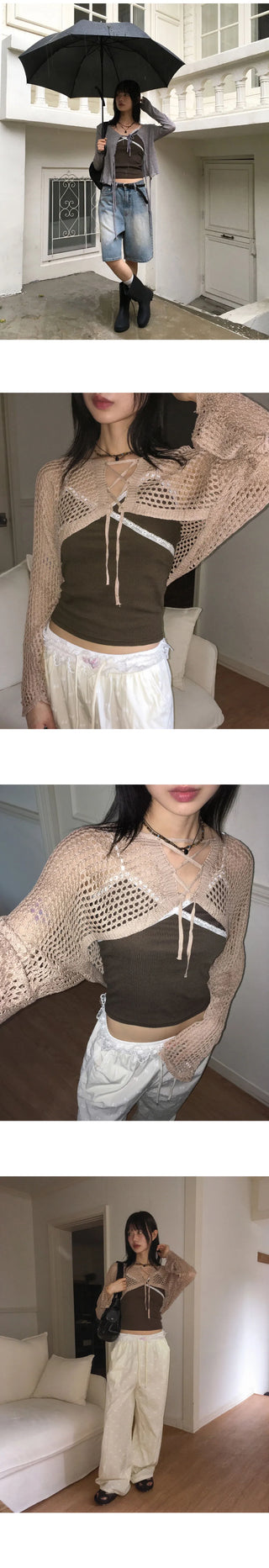 Hapon Ribbed Lace Sleeveless top