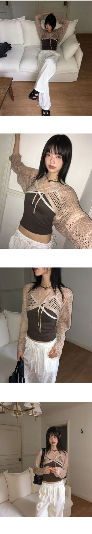 Hapon Ribbed Lace Sleeveless top