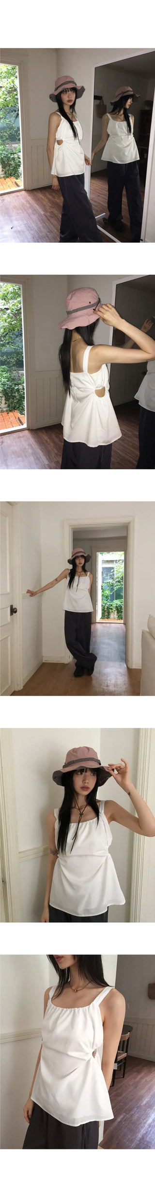 Semble Hole String Sleeveless Blouse
