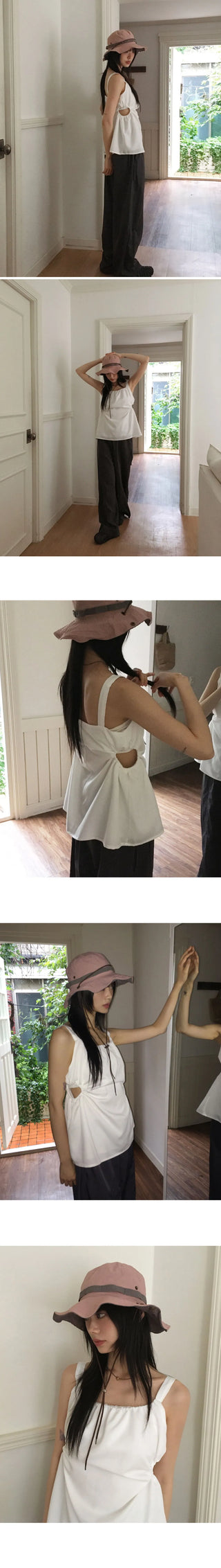 Semble Hole String Sleeveless Blouse
