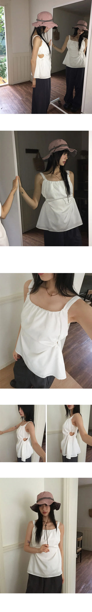 Semble Hole String Sleeveless Blouse