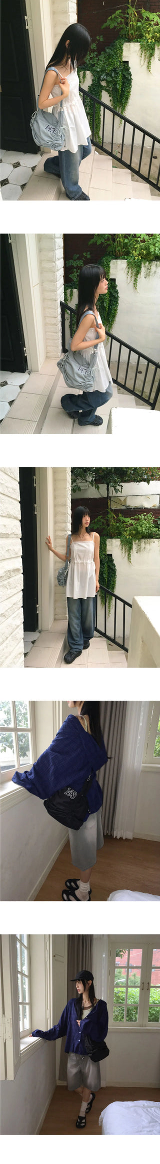 Kaan 143 Nylon Shirring Sporty Cross Shoulder Bag