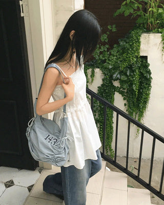 Kaan 143 Nylon Shirring Sporty Cross Shoulder Bag